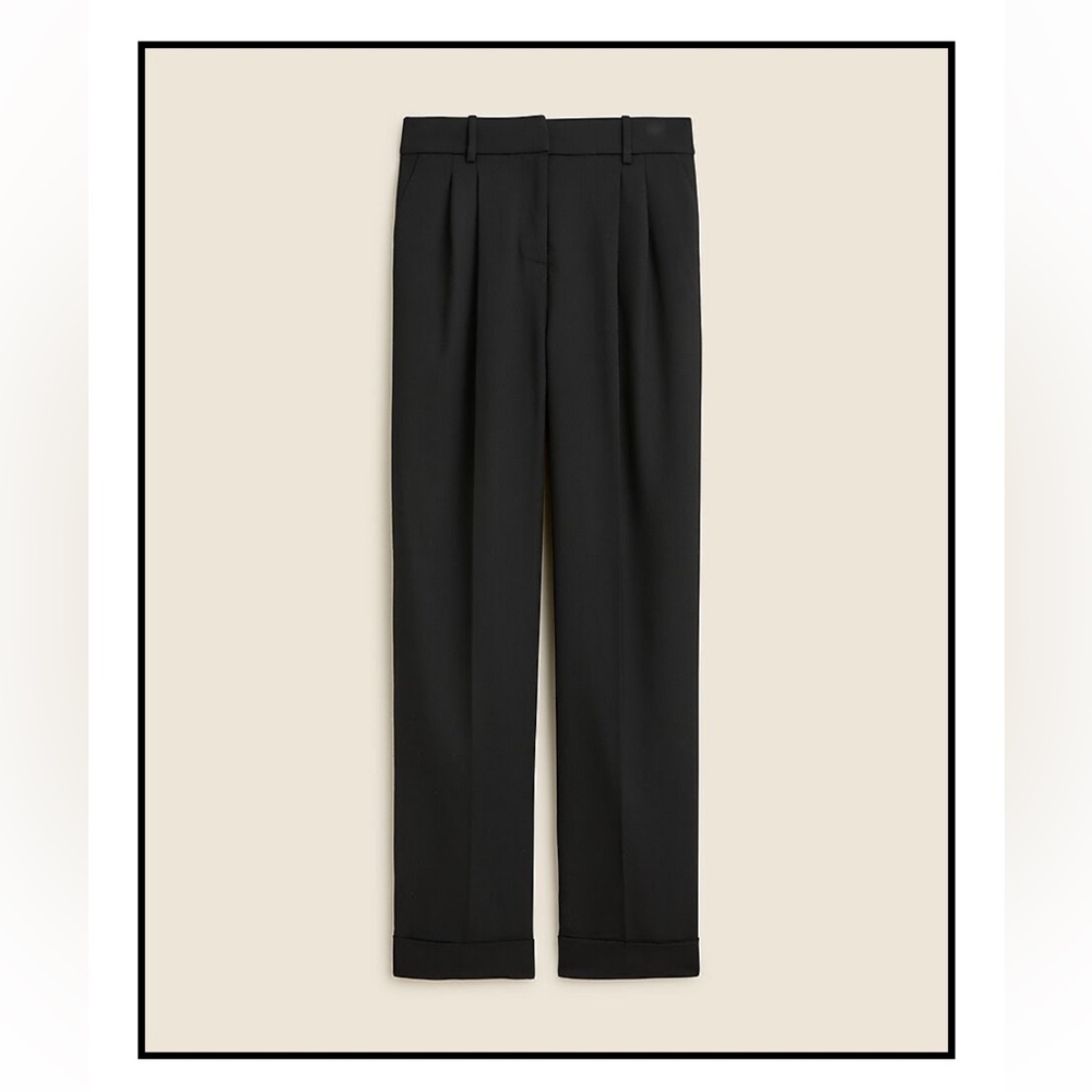 NWOT J.Crew | Essential wide leg pant in Italian city wool crepe | Black